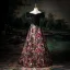 Vintage / Retro Black Check Prom Dresses 2025 Ball Gown Off-The-Shoulder Short Sleeve Backless Floor-Length / Long Prom Formal Dresses