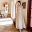 Chic / Beautiful Champagne Bow Bridesmaid Dresses 2021 A-Line / Princess Square Neckline Bell sleeves Floor-Length / Long Prom Wedding Party Dresses