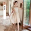 Simple Champagne Noeud Robe Demoiselle D'honneur 2021 Princesse Manches Courtes Thé Longueur Demoiselle D'honneur Robe Pour Mariage