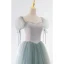 Vintage / Retro Sage Green Prom Dresses 2021 A-Line / Princess Square Neckline Rhinestone Puffy Short Sleeve Floor-Length / Long Prom Formal Dresses