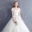 Elegant Ivory Wedding Dresses 2018 Ball Gown Beading Bow Lace Off-The-Shoulder Backless Sleeveless Royal Train Wedding