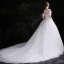 Simple Blanche Robe De Mariée 2018 Robe Boule De l'épaule Dos Nu Sans Manches Cathedral Train Mariage