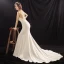 Schlicht Ivory / Creme Brautkleider 2018 Mermaid Perlenstickerei Stoffgürtel Spaghettiträger Rückenfreies Ärmellos Hof-Schleppe Hochzeit