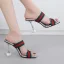 Chic / Beautiful Silver Striped Street Wear Womens Sandals 2021 9 cm Stiletto Heels Open / Peep Toe Sandals High Heels