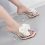 Mode Noire Vêtement de rue Noeud Faux Diamant Sandales Femme 2021 9 cm Talons Aiguilles Peep Toes / Bout Ouvert Sandales Talons Hauts