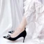 Charmant Schwarz Abend Pumps 2021 Leder Strass Schleife 8 cm Stilettos Spitzschuh Pumps Hochhackige