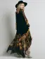 Bohemia Black Summer Casual Maxi Dresses 2018 A-Line / Princess Printing V-Neck Long Sleeve Ankle Length Womens Clothing