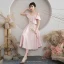 Simple Rougissant Rose de retour Robe De Graduation 2021 Princesse Bretelles Spaghetti Manches Courtes Dos Nu Thé Longueur Robe De Ceremonie