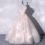 Chic / Beautiful Champagne Glitter Prom Dresses 2022 Ball Gown Strapless Sleeveless Backless Floor-Length / Long Formal Dresses