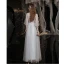 Elegant Grey Beading Evening Dresses  Prom Dresses 2021 A-Line / Princess High Neck Appliques Lace Flower Pearl 3/4 Sleeve Backless Floor-Length / Long Prom Formal Dresses