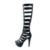 Amazing / Unique Casual Womens Boots 2017 Strappy Platform Open / Peep Toe High Heel Mid Calf Boots