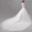 Affordable White Wedding Dresses 2018 Ball Gown Lace Flower High Neck Backless Short Sleeve Cathedral Train Wedding