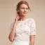 Modest / Simple White Maxi Dresses 2018 A-Line / Princess Lace Scoop Neck Short Sleeve Floor-Length / Long Womens Clothing