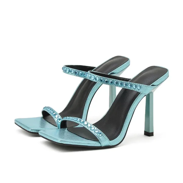 Sexy Black Casual Rhinestone Womens Sandals 2021 11 cm Stiletto Heels Open / Peep Toe Sandals High Heels