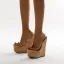 Chic / Beautiful Beige Transparent Street Wear Womens Sandals 2021 Waterproof 15 cm Platform Wedges Open / Peep Toe Sandals