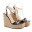 Mode Meeresblau Strassenmode Flechten Sandalen Damen 2021 Knöchelriemen 15 cm Keilabsatz Plateau Peeptoes Sandaletten