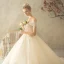 Elegant Champagne Wedding Dresses 2018 Ball Gown Backless Beading Lace Flower Sequins Off-The-Shoulder Short Sleeve Cathedral Train Wedding