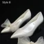 Elegant Ivory Pearl Bow Wedding Shoes 2021 Leather 8 cm Stiletto Heels Pointed Toe Wedding Pumps High Heels