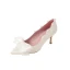 Élégant Ivoire Perle Noeud Satin Chaussure De Mariée 2021 6 cm Talons Aiguilles À Bout Pointu Mariage Escarpins Talons Hauts