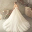 Mote Champagne Brudekjoler 2018 Prinsesse Appliques Blonder Kjæreste Ryggløse Uten Ermer Chapel Train Bryllup