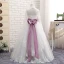Chic / Belle Blanche Robe Ceremonie Fille 2017 Princesse Dentelle Volants Gland Dos Nu Encolure Dégagée Noeud Manches Longues Longue Mariage