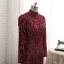 Unika Burgundy Aftonklänningar 2017 Trumpet / Sjöjungfru Beading Hög Hals Halterneck Långärmad Svep Tåg Afton