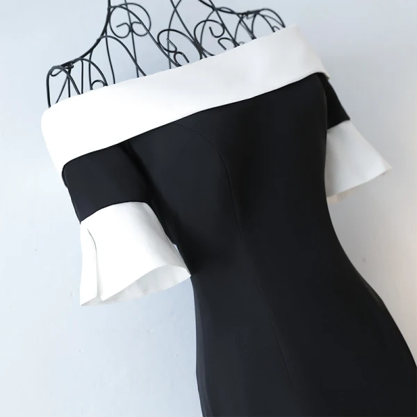 Chic / Beautiful Evening Dresses 2017 Trumpet / Mermaid Off-The-Shoulder Zipper Up Short Sleeve Ankle Length Evening Party