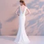Modest / Simple Ivory Evening Dresses  2018 Trumpet / Mermaid V-Neck Backless Sleeveless Floor-Length / Long Formal Dresses