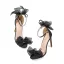 Schöne Schwarz Ball Schleife Sandalen Damen 2021 Knöchelriemen 11 cm Stilettos Peeptoes Sandaletten Hochhackige