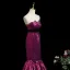 Sexy Purple Rhinestone Evening Dresses  2025 Trumpet / Mermaid Strapless Sleeveless Backless Floor-Length / Long Formal Dresses