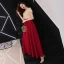 Modern / Fashion Burgundy Evening Dresses  2018 A-Line / Princess Tassel Sequins Off-The-Shoulder Backless Short Sleeve Ankle Length Formal Dresses