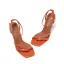 Modest / Simple Orange Street Wear Womens Sandals 2021 10 cm Stiletto Heels Ankle Strap Open / Peep Toe Sandals High Heels