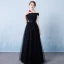 Chic / Beautiful Evening Dresses  2017 A-Line / Princess Lace Flower Pearl Artificial Flowers Off-The-Shoulder Backless Short Sleeve Floor-Length / Long Formal Dresses