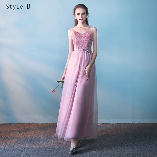 Chic / Belle Robe Demoiselle D'honneur 2017 Princesse Dentelle Fleur Noeud Dos Nu Longueur Cheville Demoiselle D'honneur Robe Pour Mariage