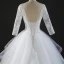 Chic / Belle Robe De Mariée 2017 Robe Boule En Dentelle Fleur Paillettes V-Cou Dos Nu 3/4 Manches Royal Train