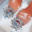 Transparent Sexy Silver Evening Party Rhinestone Womens Sandals 2021 Leather 10 cm Stiletto Heels Pointed Toe Sandals High Heels
