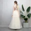 Modern / Fashion Champagne Evening Dresses  2018 A-Line / Princess Sequins Scoop Neck Strapless Sleeveless Ankle Length Formal Dresses