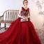 Chic / Beautiful Prom Dresses 2017 A-Line / Princess Lace Flower Beading Pearl Sequins Sleeveless Sweep Train Formal Dresses