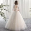 Schöne Ballkleid Brautkleider / Hochzeitskleider 2017 Spitze Blumen Stehkragen Rückenfreies 1/2 Ärmel Lange Hochzeit