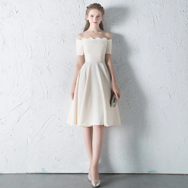 Modest Simple Black Graduation Dresses 2018 A-Line Princess Off-The-Shoulder Short Modest Simple Black Graduation Dresses 2018 A-Line Princess Off-The-Shoulder Short