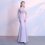 Chic / Belle Argenté Robe De Soirée 2017 Trompette / Sirène En Dentelle Encolure Dégagée 3/4 Manches Longue Robe De Ceremonie
