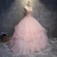 Elegante Parel Roze Galajurken 2017 Baljurk Kant Appliques Rhinestone Ronde Hals Ruglooze Mouwloos Lange Gelegenheid Jurken