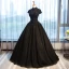 Chic / Beautiful Evening Dresses  2017 Ball Gown Lace Flower Crystal Beading High Neck Backless Short Sleeve Floor-Length / Long Formal Dresses