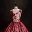 Chic / Beautiful Red Beading Pearl Sequins Printing Prom Dresses 2023 Ball Gown Off-The-Shoulder Sleeveless Backless Floor-Length / Long Prom Formal Dresses