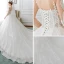 Charmant Ivoire Transparentes Robe De Mariée 2018 Princesse Encolure Dégagée 3/4 Manches Dos Nu Perlage Appliques En Dentelle Volants Royal Train