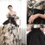 Fashion Champagne Prom Dresses 2023 A-Line / Princess Off-The-Shoulder Short Sleeve Backless Floor-Length / Long Prom Formal Dresses