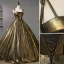 Elegante Schwarz Gold Ballkleider 2023 Ballkleid Spaghettiträger Ärmellos Rückenfreies Lange Ball Festliche Kleider