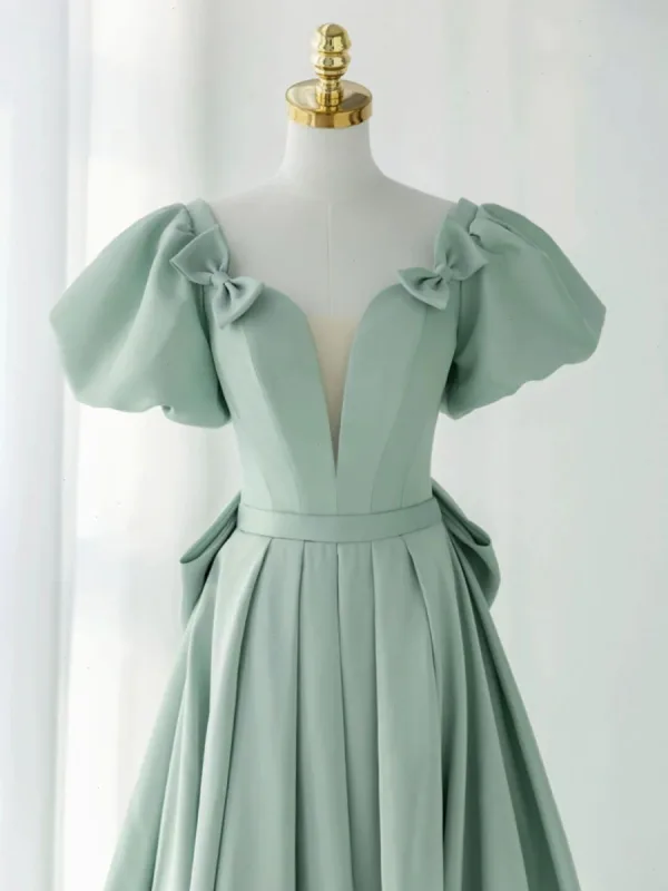 satin green floral dress Pax Dress in Sage Green – Genia Evelina main image 1