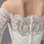 Vintage / Originale Blanche Robe De Mariée 2020 Trompette / Sirène De l'épaule 1/2 Manches Transparentes Dos Nu Fait main Brodé Royal Train Mariage