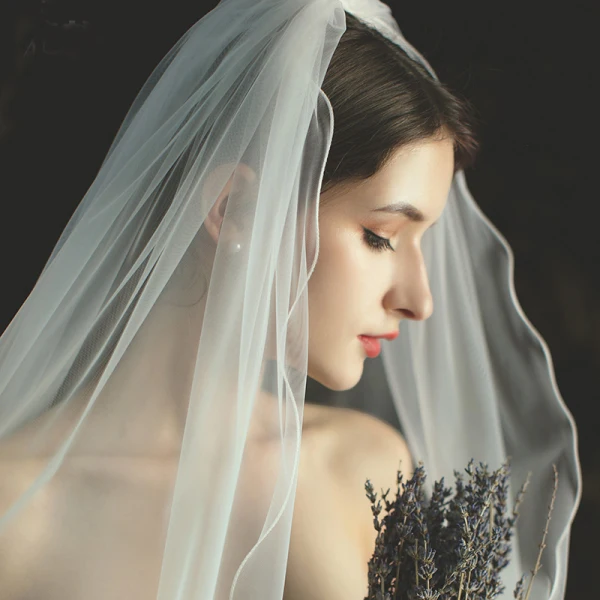 Modest / Simple Ivory Wedding Veils 2020 Tea-length Tulle Wedding